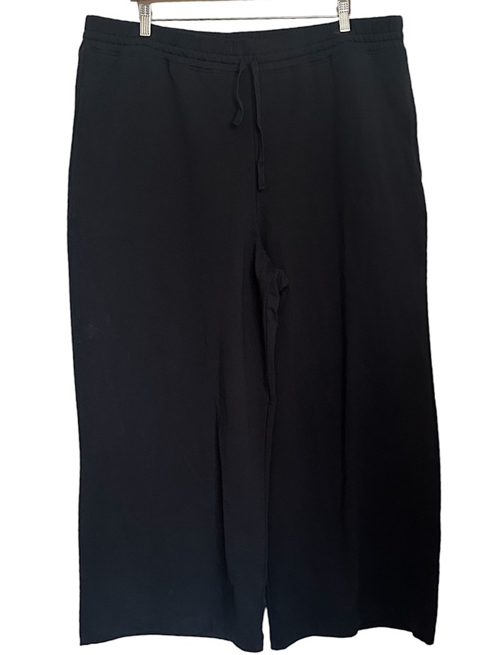 Peruvian Connection Black Cropped Wide Leg Pants Women’s Sz XXL Soft Comfortable